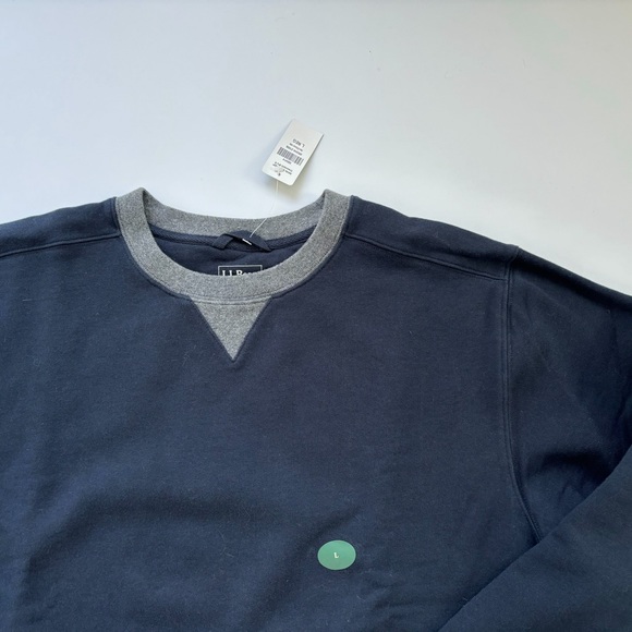 NWT Men’s LL Bean Athletic Crewneck Sweatshirt SZ Large Navy blue - Picture 11 of 14